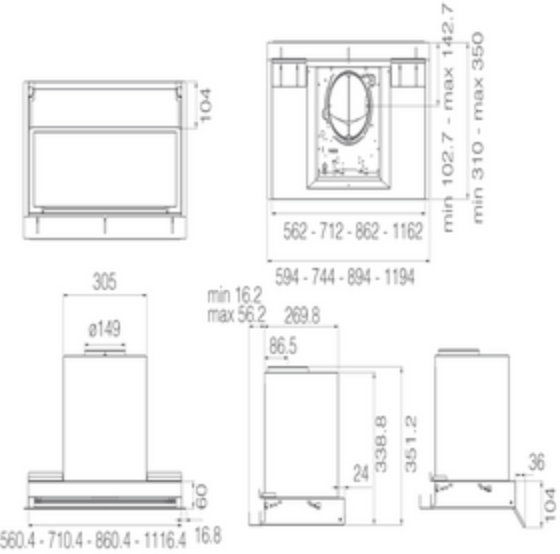 Вытяжка встраиваемая Elica BOXIN Advance PLUS @ IX/A/60 (PRF0191539), нержавеющая сталь в TehnoAdept