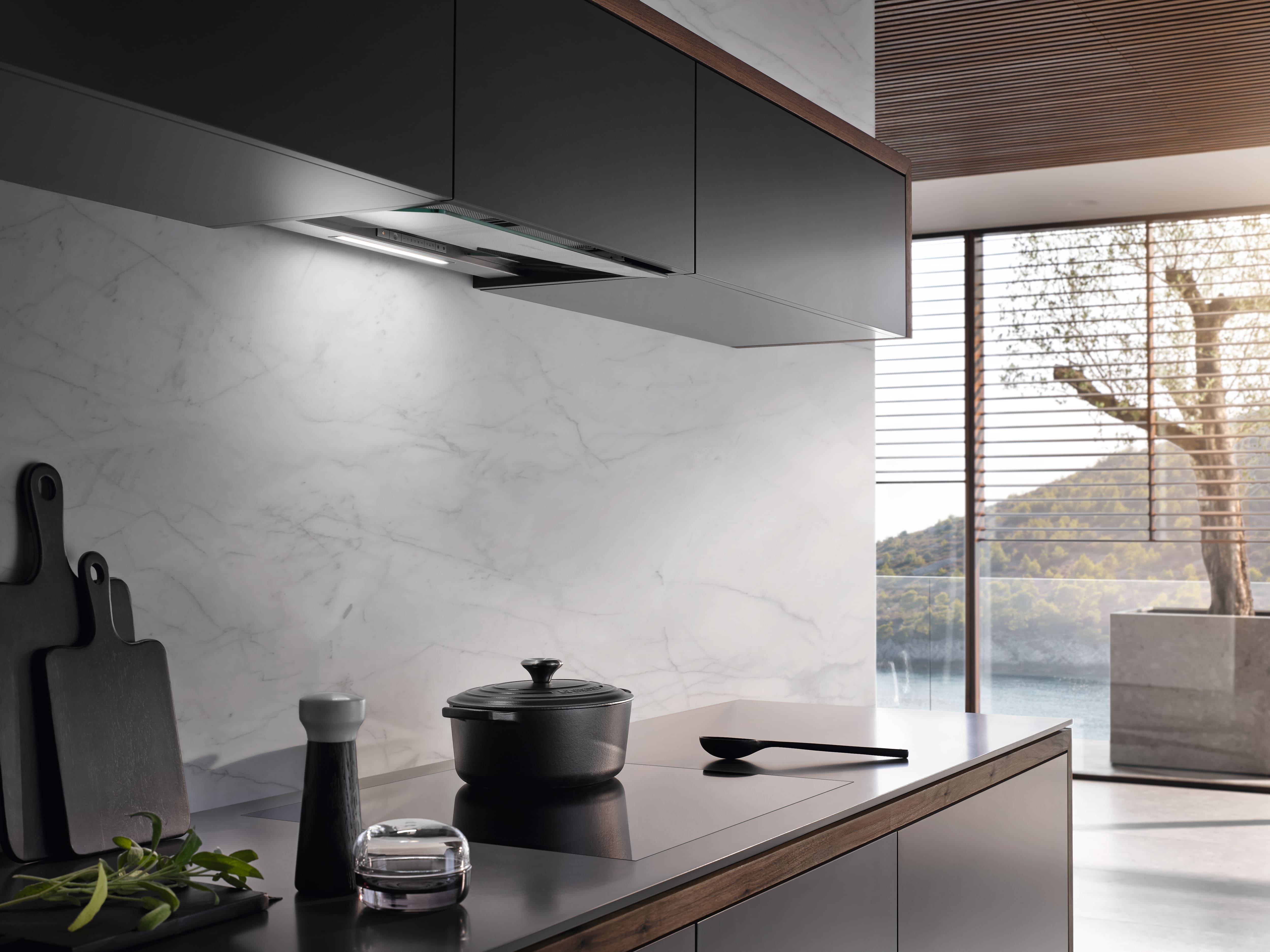 Вытяжка встраиваемая Miele DAS 4640 TRGL Transparent Glass, прозрачное стекло/нержавеющая сталь в TehnoAdept