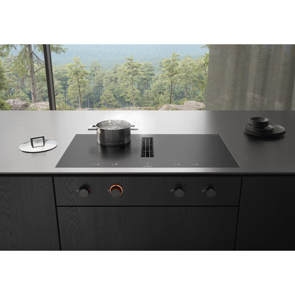 Варочная панель индукционная с вытяжкой Gaggenau CV492105M, черный в TehnoAdept