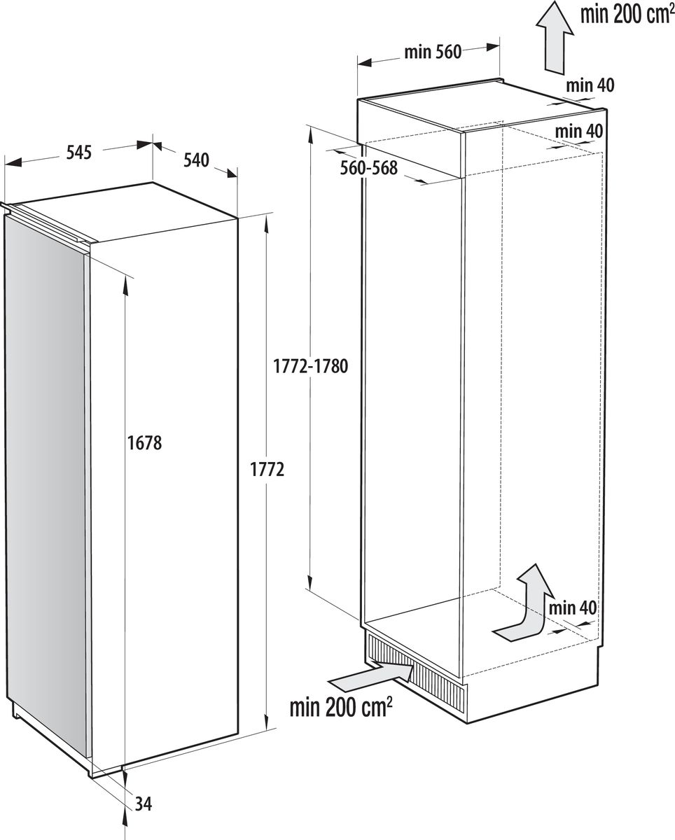 Холодильник встраиваемый Gorenje RI517E41WF в TehnoAdept