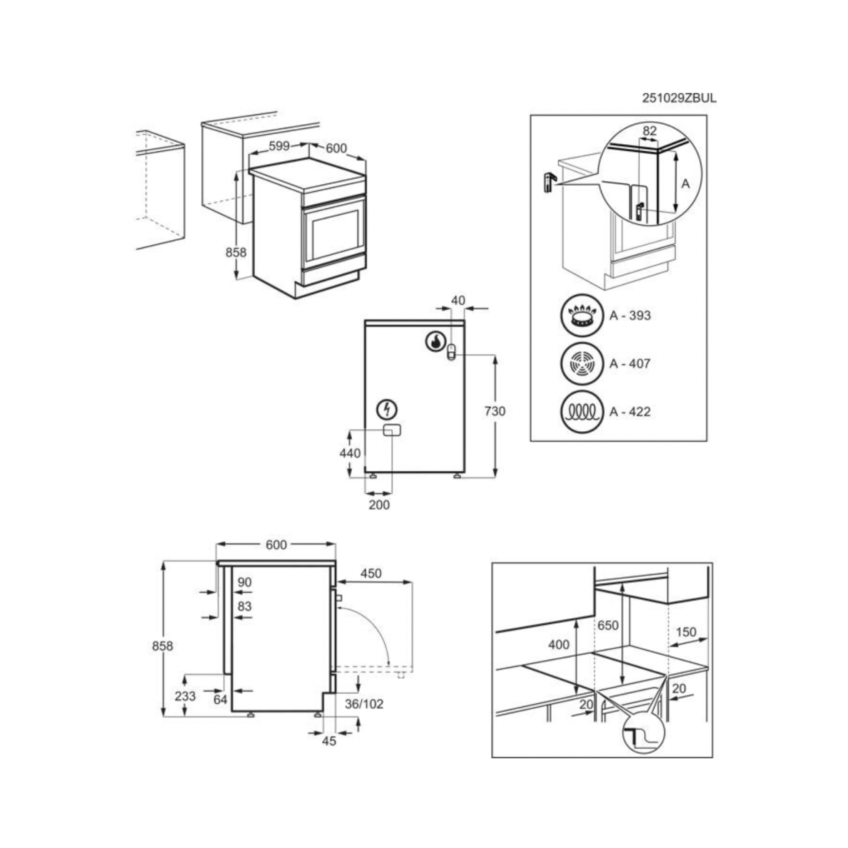 Плита газовая Electrolux LKG604012W в TehnoAdept