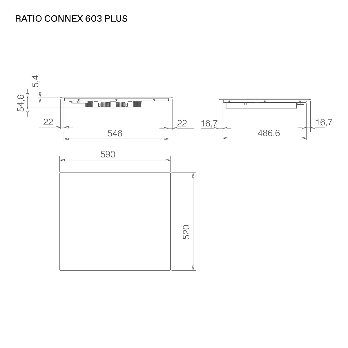 Варочная панель индукционная Elica Ratio Connex 603 Plus BL (PRF0199854), черный в TehnoAdept