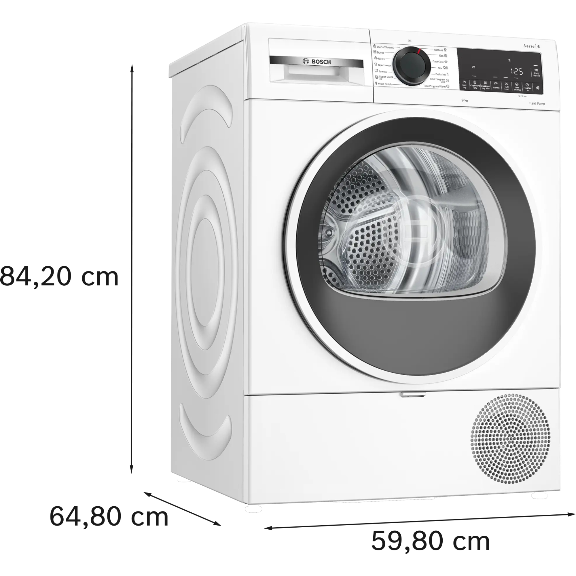 Сушильная машина Bosch WQG24101BY (с английской панелью), белый в TehnoAdept