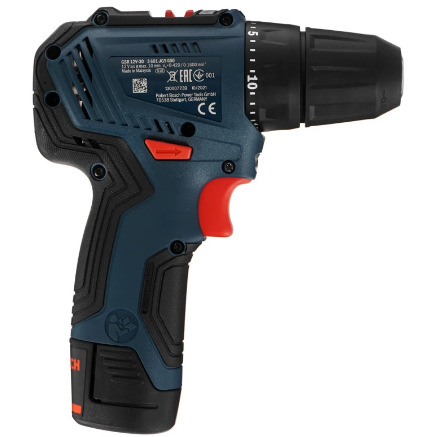Дрель-шуруповерт аккумуляторная BOSCH GSR 12V-30 Professional 06019G9000 (с 2-мя АКБ, кейс) в TehnoAdept