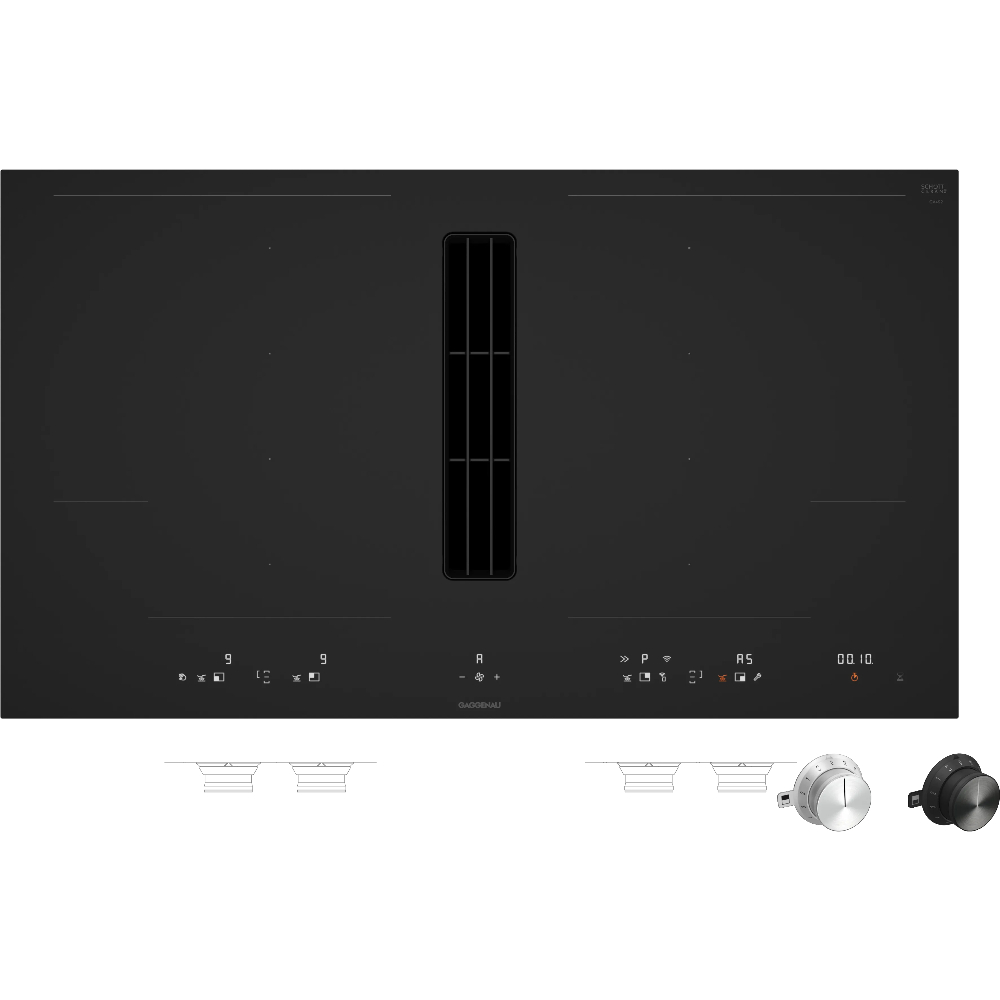 Варочная панель индукционная с вытяжкой Gaggenau CV492105M, черный в TehnoAdept