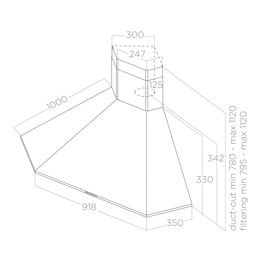 Вытяжка купольная Elica ACUTA IX/F/100 (PRF0121267A), нержавеющая сталь в TehnoAdept