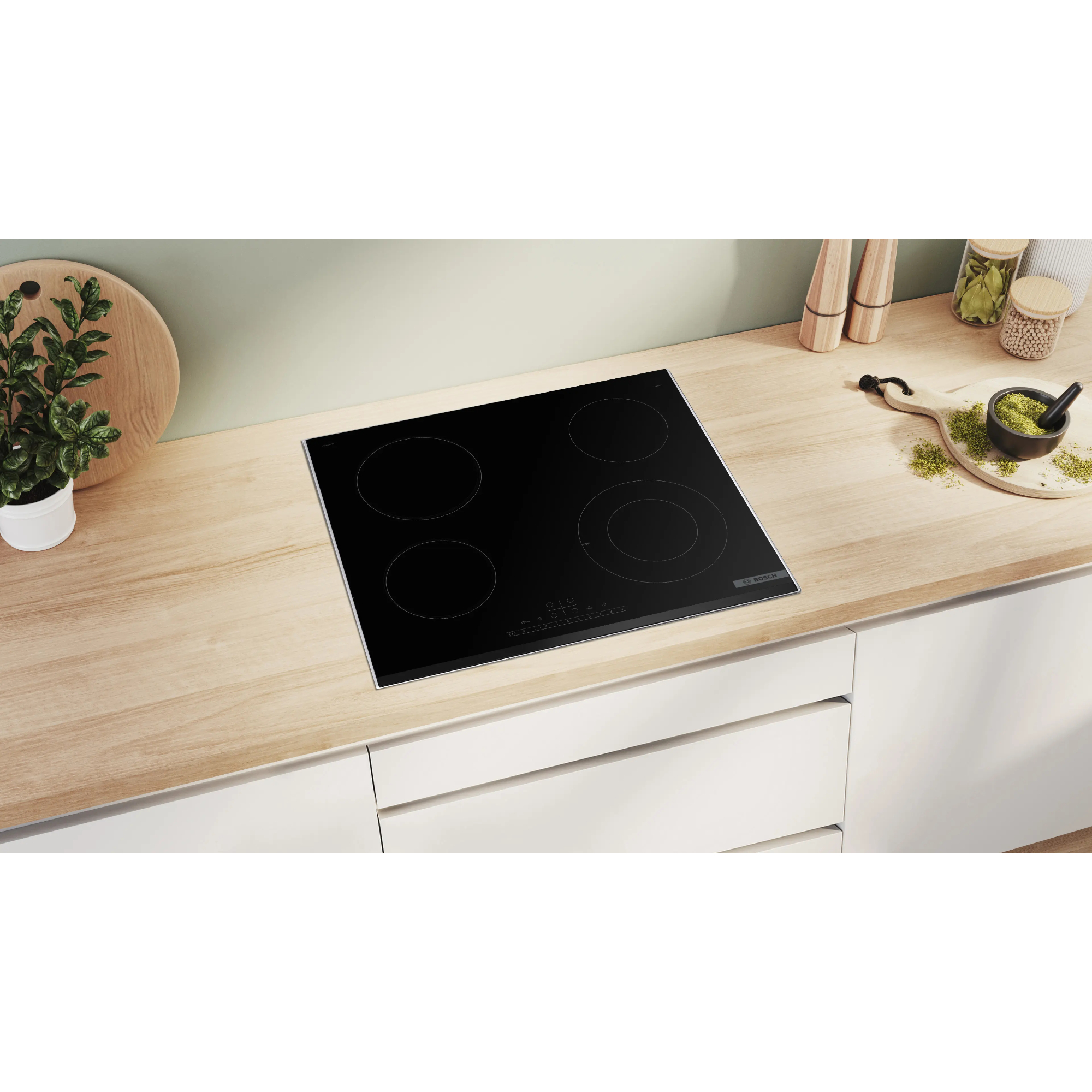 Варочная панель электрическая Bosch PKF675FP2E, черный в TehnoAdept