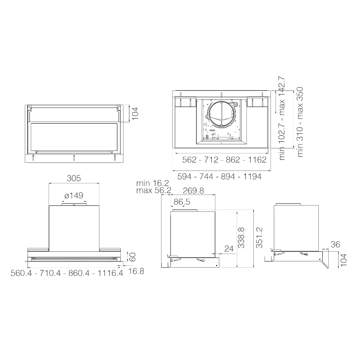 Вытяжка встраиваемая Elica Boxin ADV Plus @ BLMAT/A/60 (PRF0199290), черный в TehnoAdept