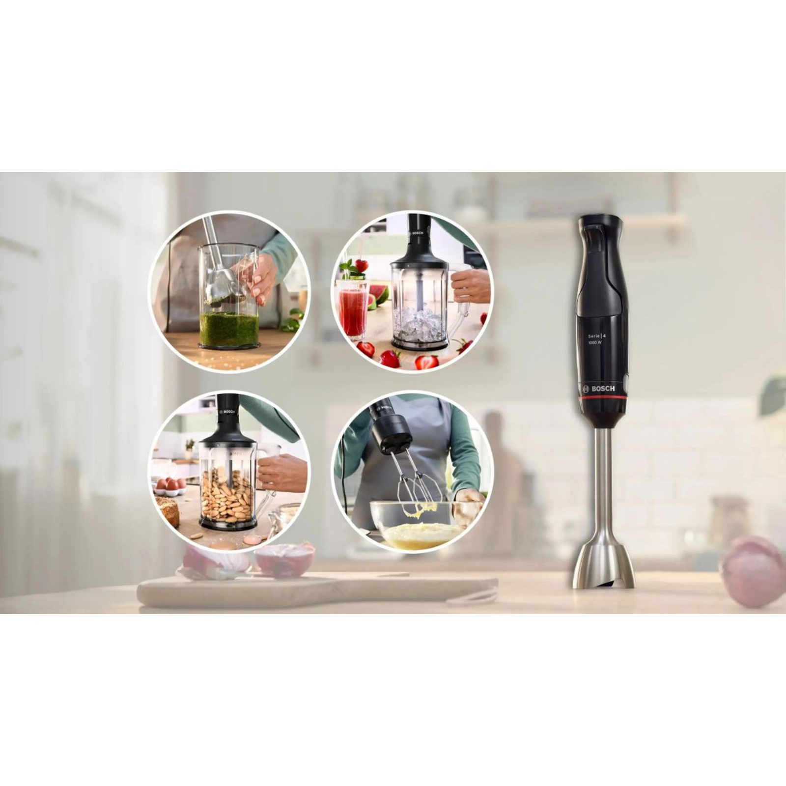 Блендер погружной Bosch MSM4B654, черный в TehnoAdept