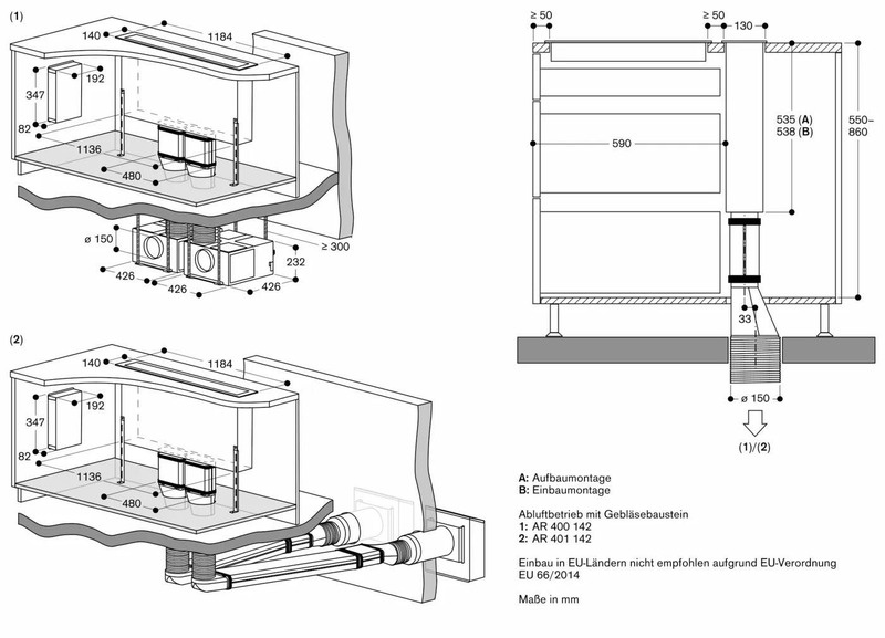 Вытяжка встраиваемая в столешницу Gaggenau AL400122, нержавеющая сталь в TehnoAdept