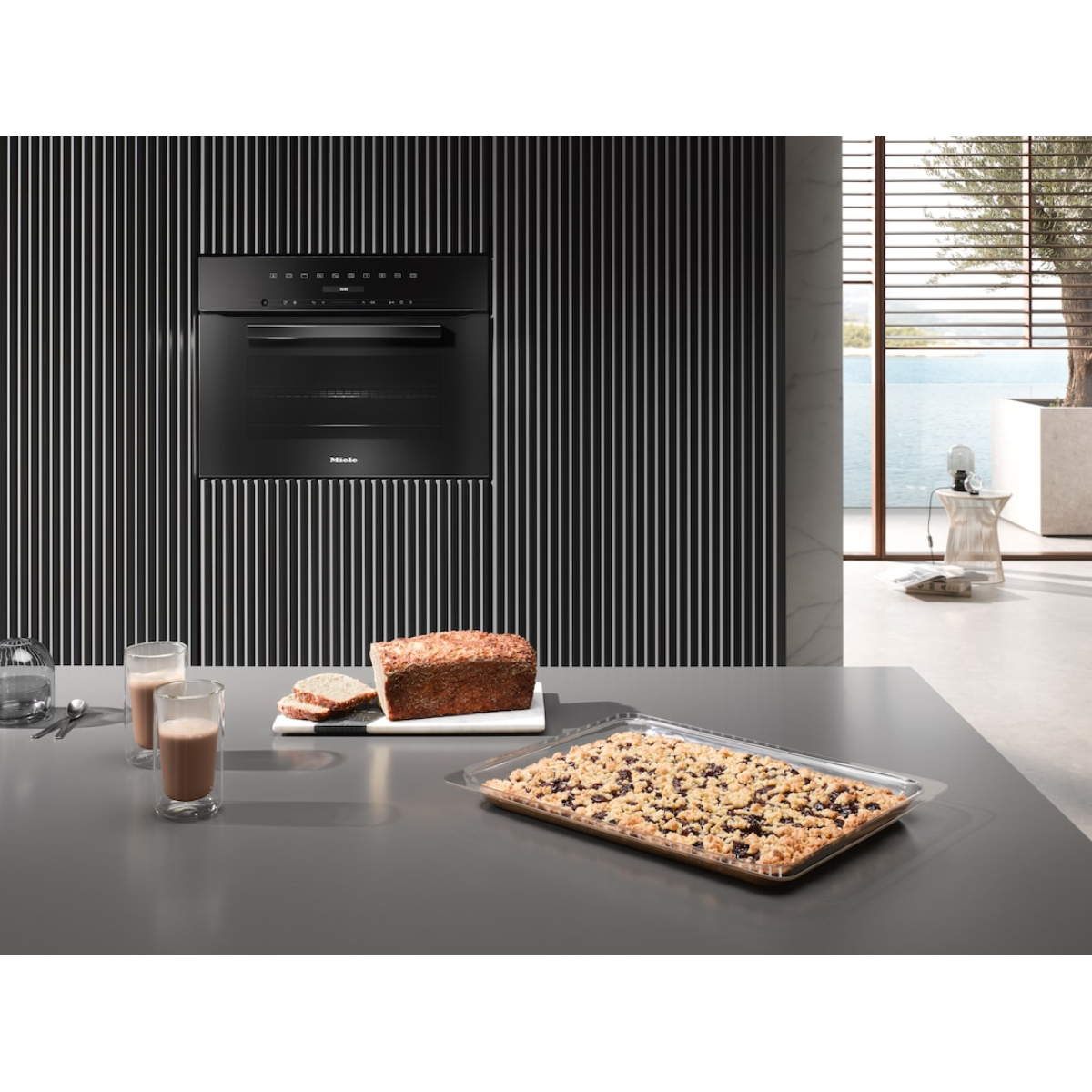 Духовой шкаф электрический с СВЧ Miele H 7240 BM OBSW Obsidian Black, черный обсидиан в TehnoAdept