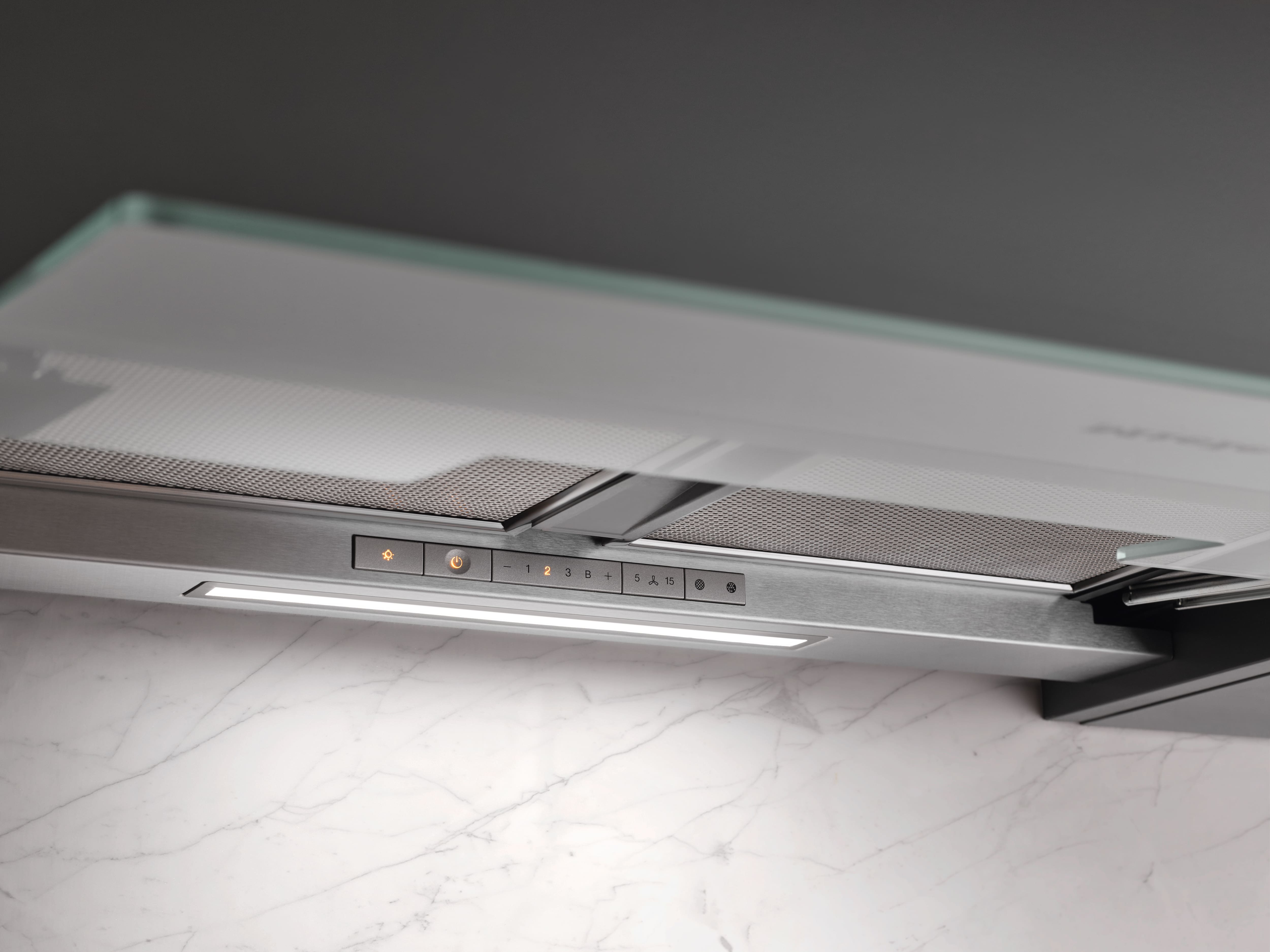Вытяжка встраиваемая Miele DAS 4640 TRGL Transparent Glass, прозрачное стекло/нержавеющая сталь в TehnoAdept