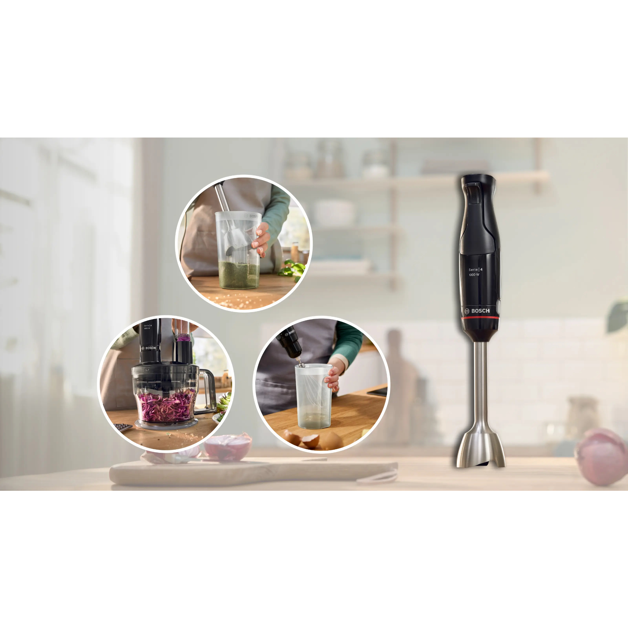 Блендер погружной Bosch MSM4B670, черный в TehnoAdept