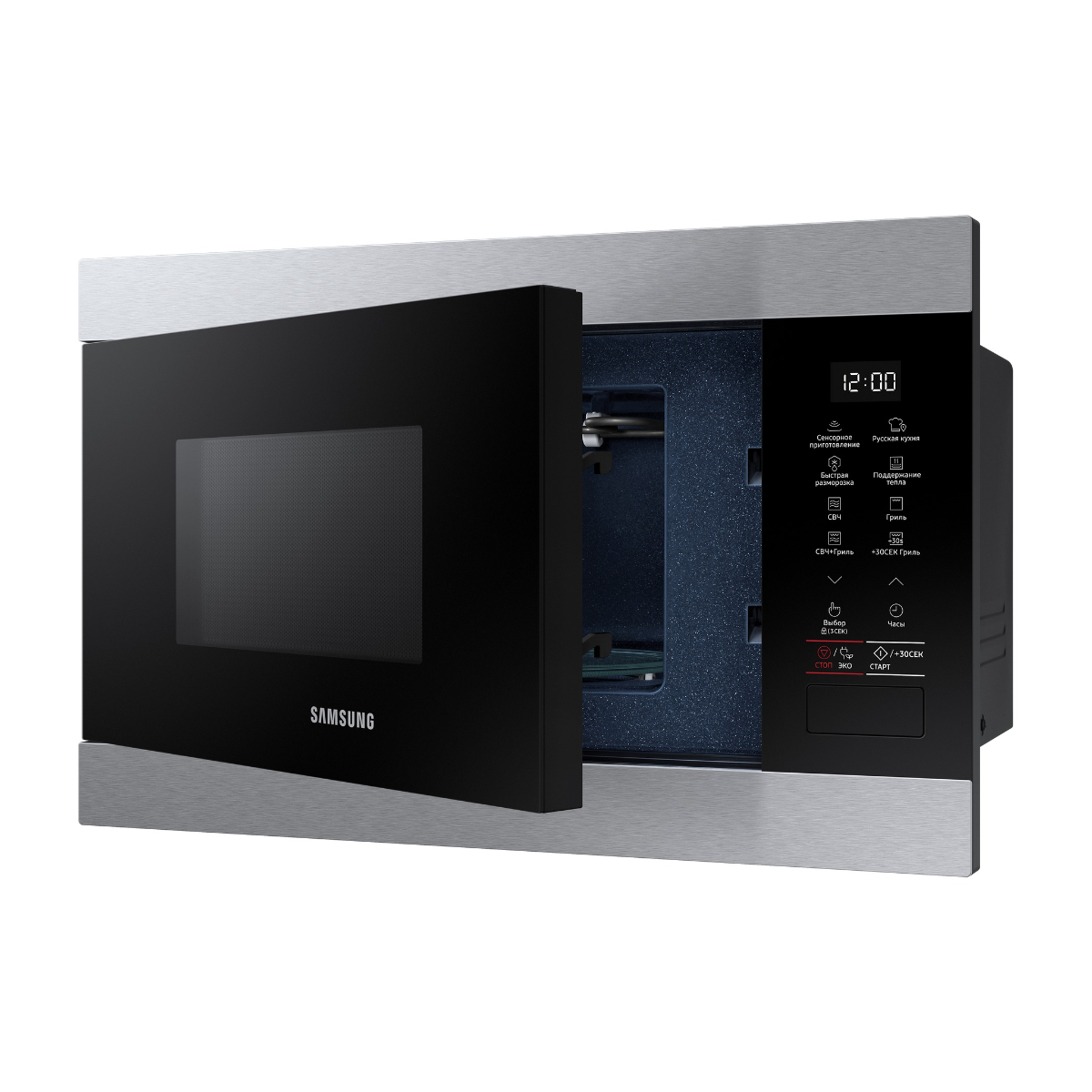 Микроволновая печь встраиваемая Samsung MG22M8074AT/BW, серебристый/черный в TehnoAdept