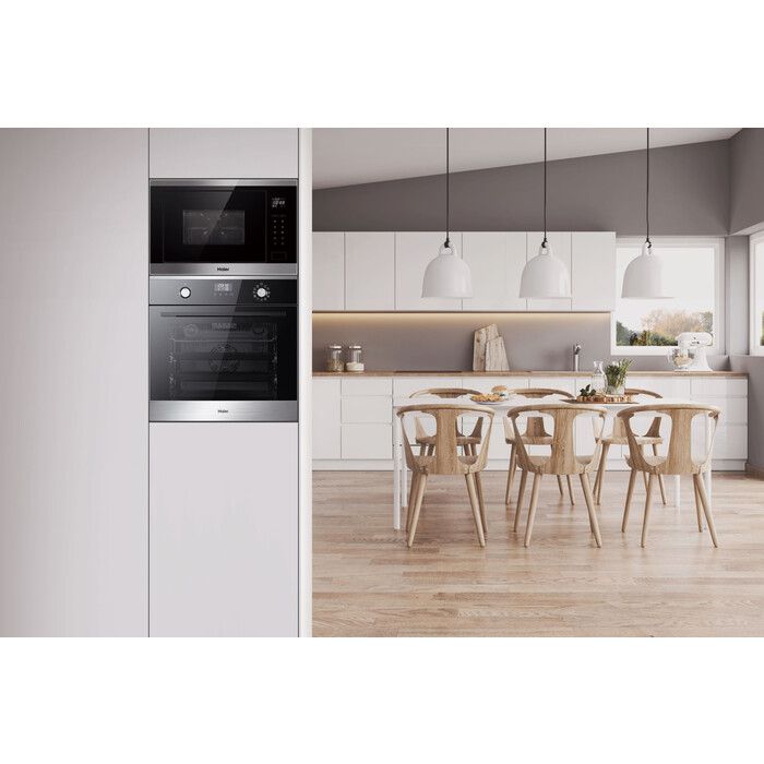 Микроволновая печь встраиваемая Haier HMX-BTG259X, серебристый в TehnoAdept