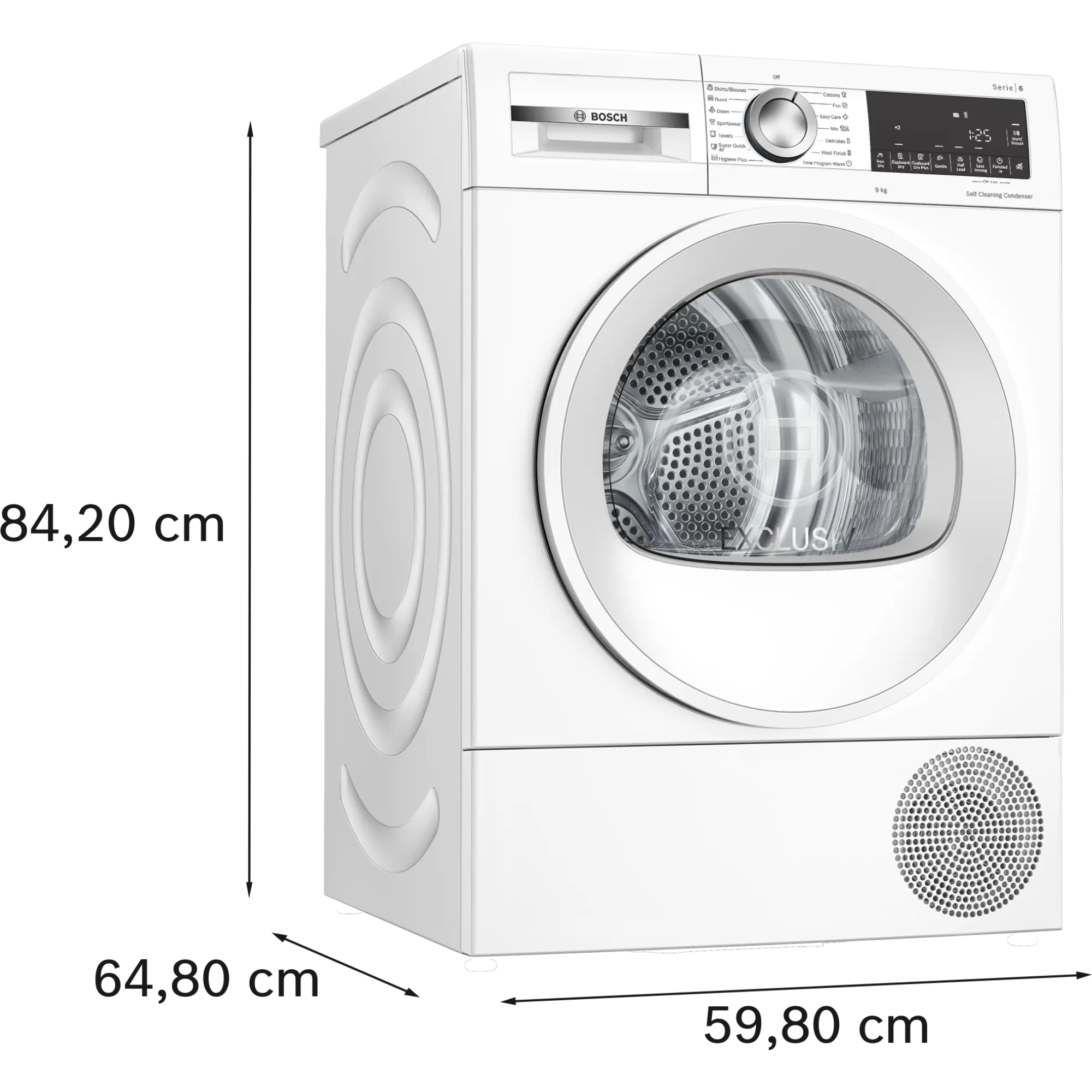 Сушильная машина Bosch WQG14591BY (с английской панелью), белый в TehnoAdept