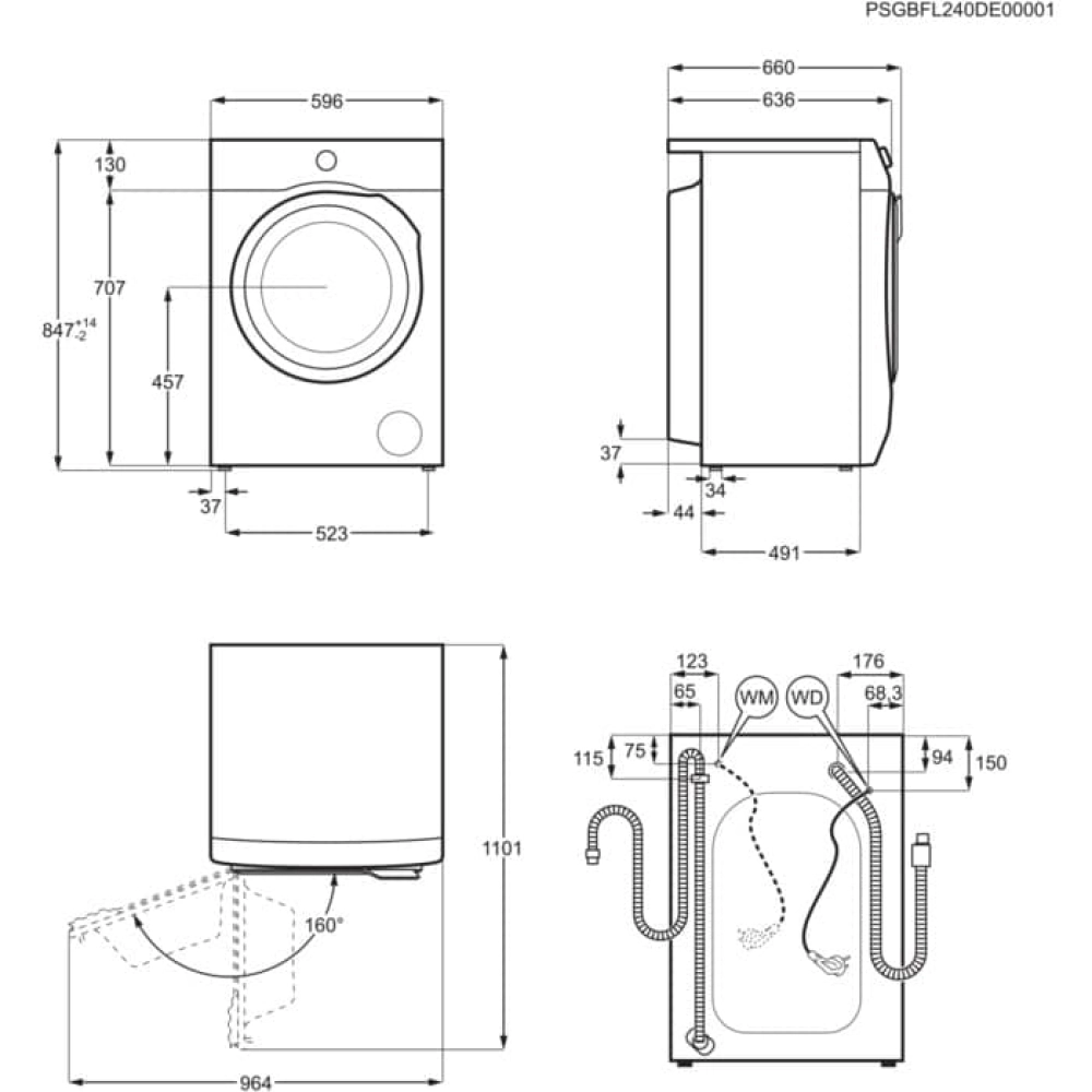 Стирально-сушильная машина Electrolux EW8W261BG, черный в TehnoAdept