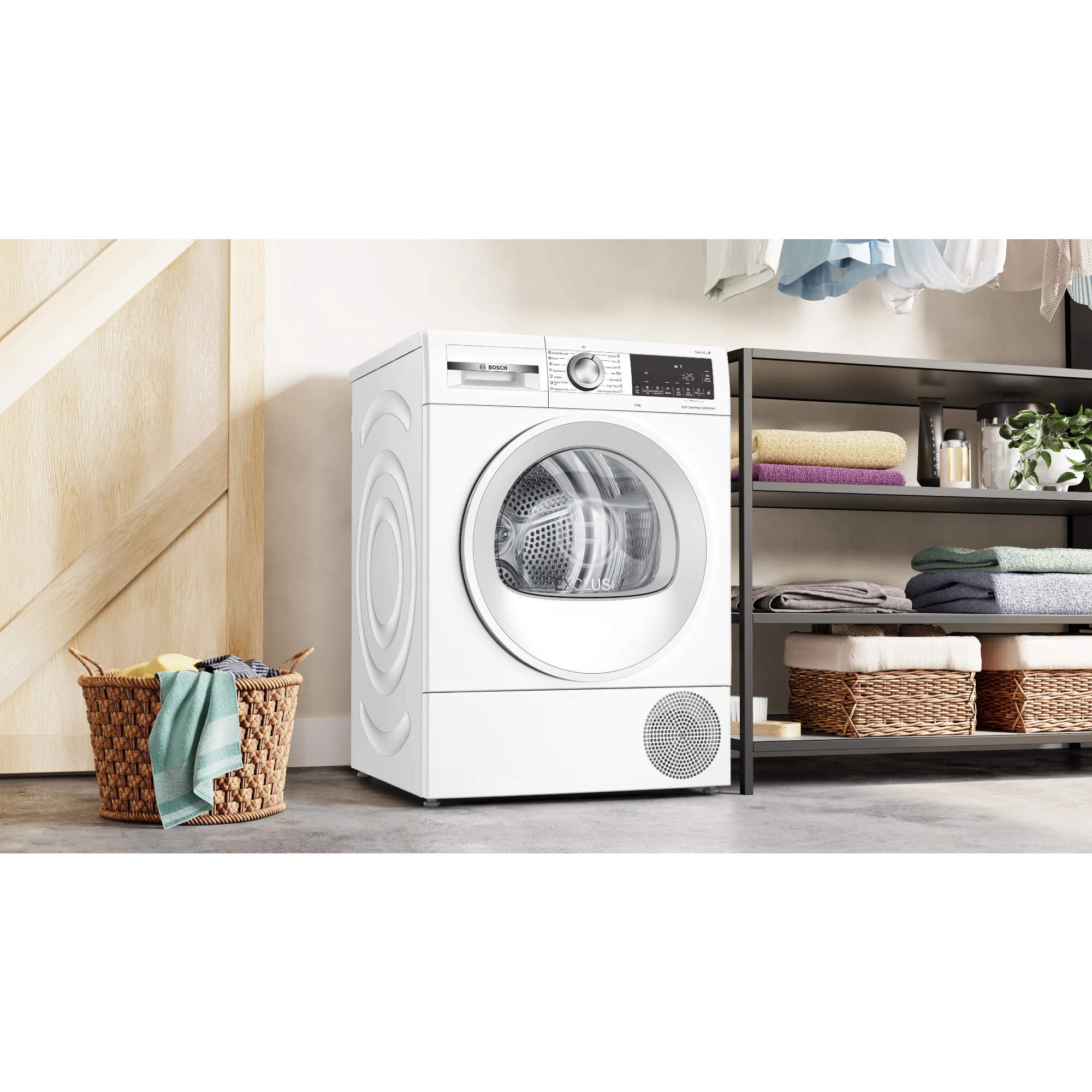 Сушильная машина Bosch WQG14591BY (с английской панелью), белый в TehnoAdept