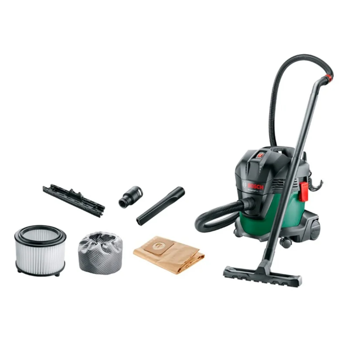 Пылесос строительный Bosch UniversalVac 15 (06033D1100), зеленый в TehnoAdept
